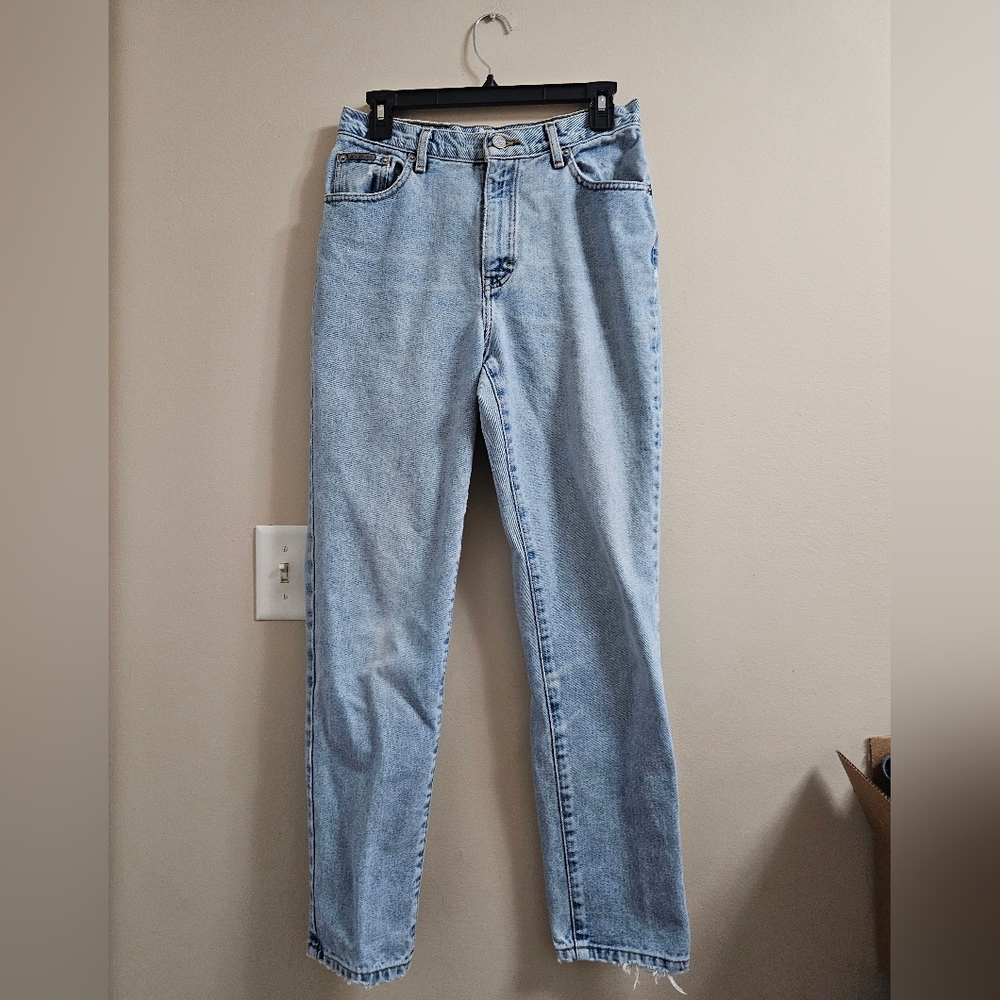 Vintage Calvin Klein High Rise Straight Leg Jeans - Double Stone Wash - Size 10